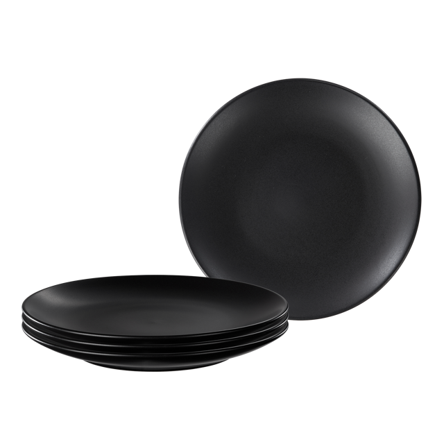 Black Stoneware Salad Plates - Set of 4