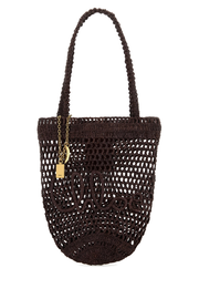 Brown raffia small Summer Banana shopping bag