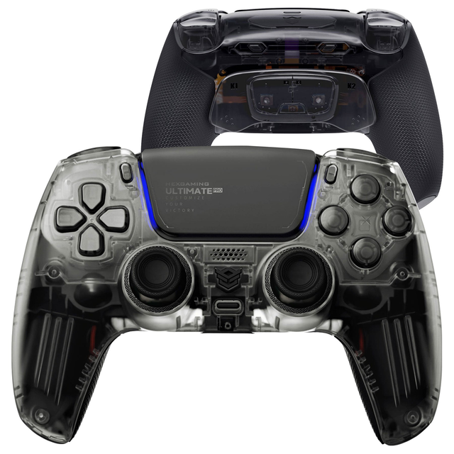 HEXGAMING ULTIMATE PRO Controller with Adjustable Triggers for PS5, PC, Mobile - Explorer Black