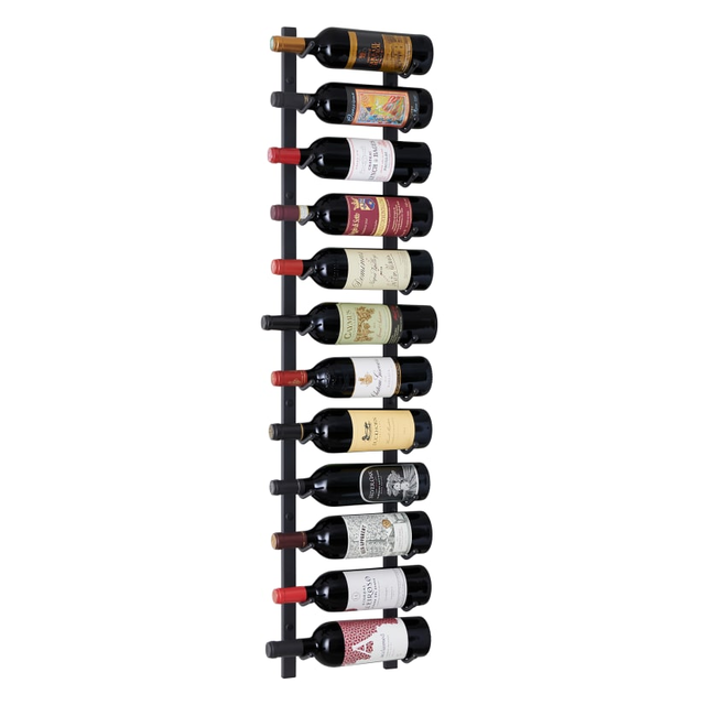 N'FINITY Wall Mounted 24 Bottle Metal Wine Rack - 4 Ft. Double Deep