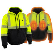 Nexgen Heat NXM1773SET Men's Heated Neon Green High Visibility Work Hoodie - for Outdoor Winter Cold Weather Activities