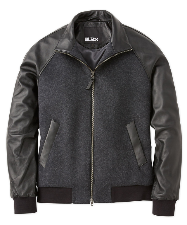Westport Black Cashmere & Lambskin Bomber Jacket