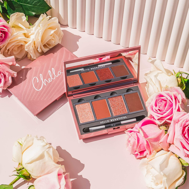chella + velabeauty blushing rose eyeshadow palette