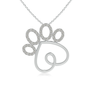 Prong-Set Diamond Paw Print Pendant