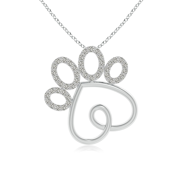 Prong-Set Diamond Paw Print Pendant