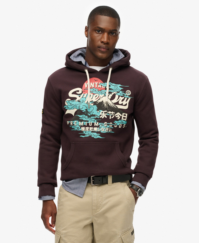 Japanese Vintage Logo Graphic Hoodie | Winter Berry