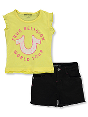 True Religion Girls' 2-Piece Shorts Set Outfit