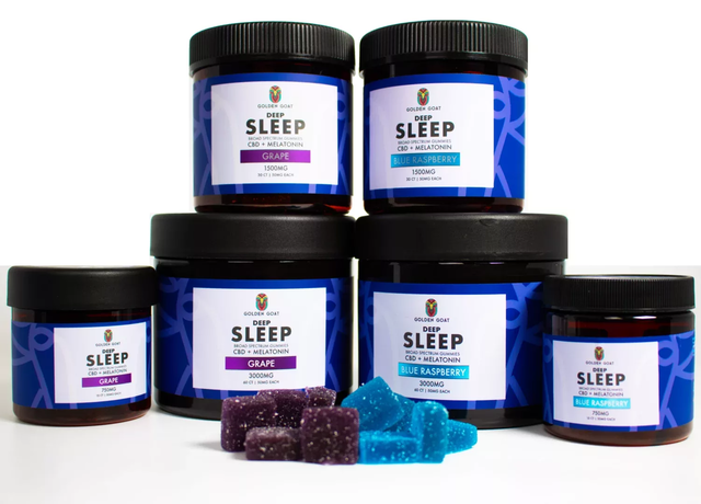 CBD Gummies for Sleep | Deep Sleep CBD + Melatonin Broad Spectrum Raspberry | Premium Broad Spectrum CBD Gummies | Golden Goat