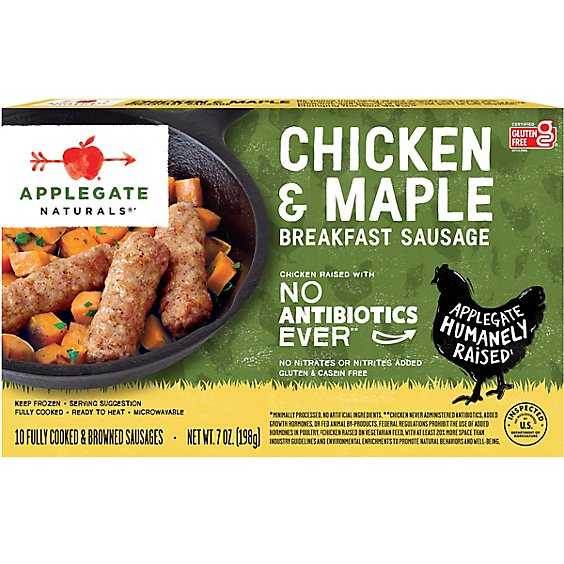 Applegate Natural Chicken & Maple Breakfast Sausage Frozen - 7oz