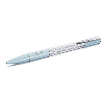 Crystalline ballpoint pen, Blue, Chrome plated