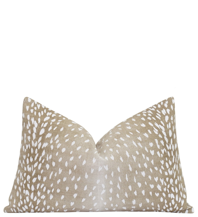 Fawn Beige Antelope Print Pillow