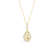 Roberto Coin Tiny Treasure Yellow Gold Tennis Racquet Pendant Necklace