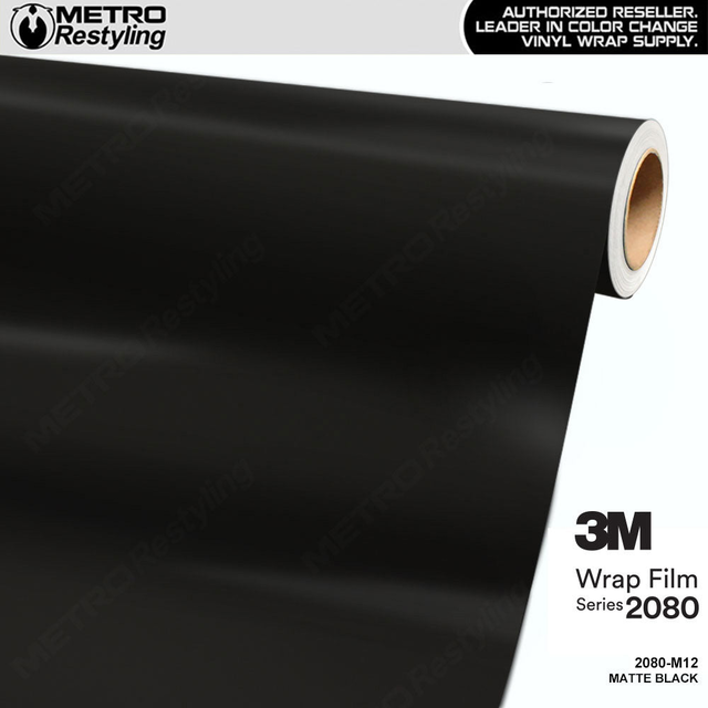 3M 2080 Matte Black Vinyl Wrap | M12