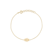 Gold Hamsa With Diamond Bracelet