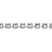 PRESTIGE Crystal Rhinestone Cup Chain, #1028 PP18, Rhodium Plated / Crystal, by the Foot