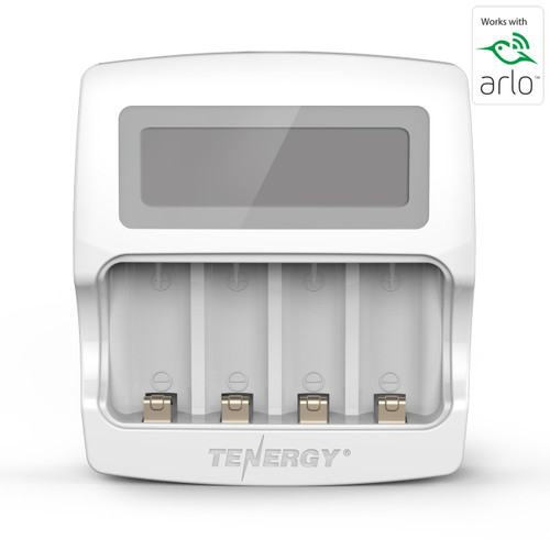 Premium Smart Fast Charger with LCD for Arlo Certified Tenergy 3.7V RCR123A Li-ion Rechargeable Batteries ONLY
