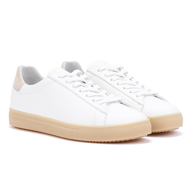 Clae Bradley Leather Men's White/Natural Gum Trainers