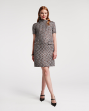 Sarah Shift Dress -Deco Tweed Blue
