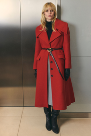 Wool Shawl Collar Belted Tailored Midi Coat | Karen Millen