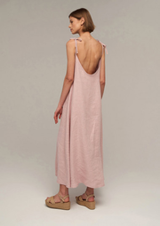 Linen maxi dress with open back Winona