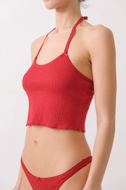 The Halter Cherry Red