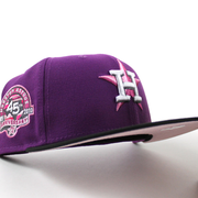Houston Astros 45th Anniversary New Era 59Fifty Fitted Hat (Purple Black Pink Under Brim)