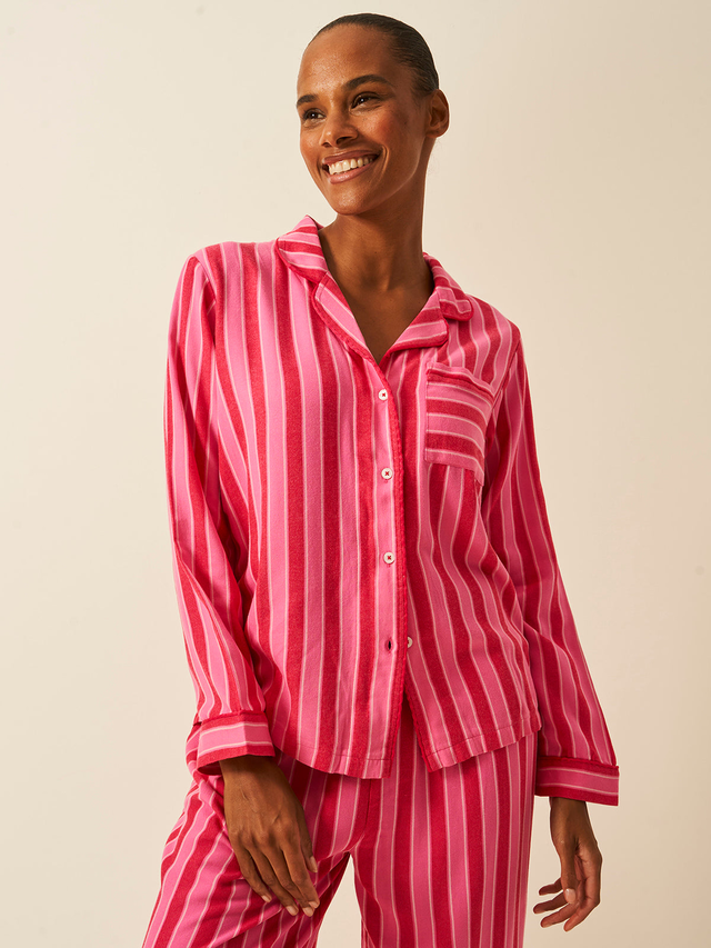 Soft Brushed Woven Pajama Top - Candy Pop Stripe