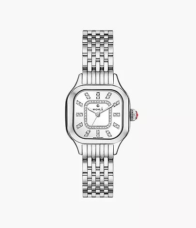 Meggie Stainless Steel Diamond Dial Watch