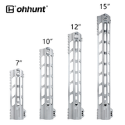 Unbranded Gen2 AR-15 Lightweight Free Float M-LOK Raw Handguard 7" 10" 12" 13.5" 15" Silver Color