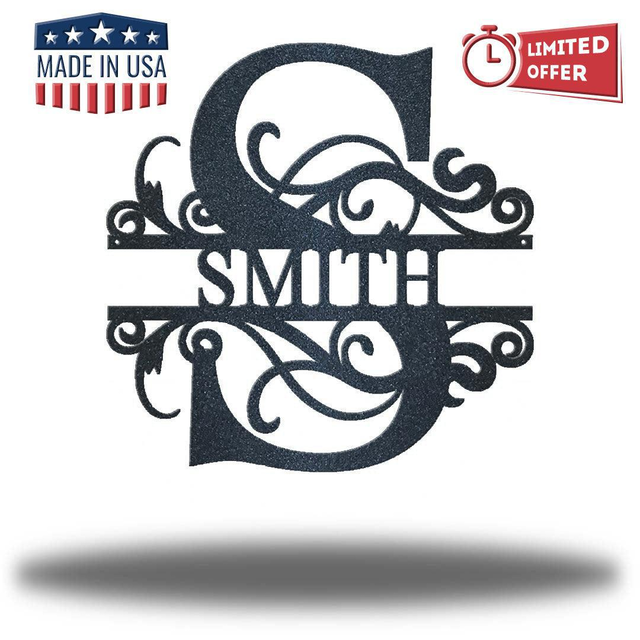 Swirl Split Letter Monogram