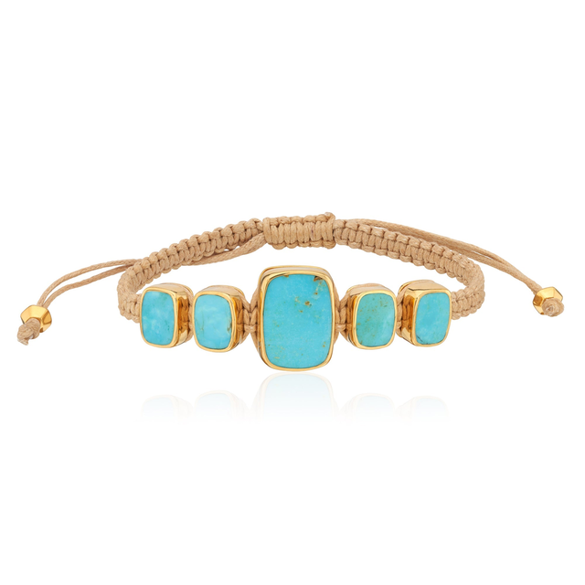 Aqua Woven Bracelet - Gold