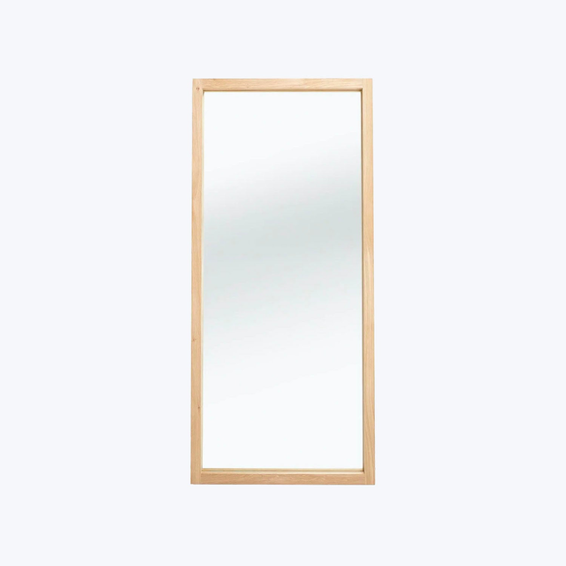 Oak Light Frame Floor Mirror