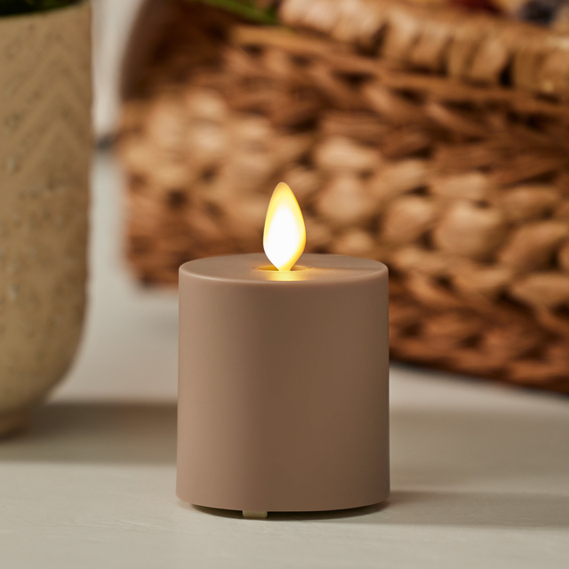 Timeless Taupe Outdoor Flameless Candle Votive