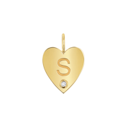 Engravable Diamond Initial Heart Charm