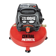 Central Pneumatic 3 Gallon 1/3 HP 100 PSI Oil-Free Pancake Air Compressor