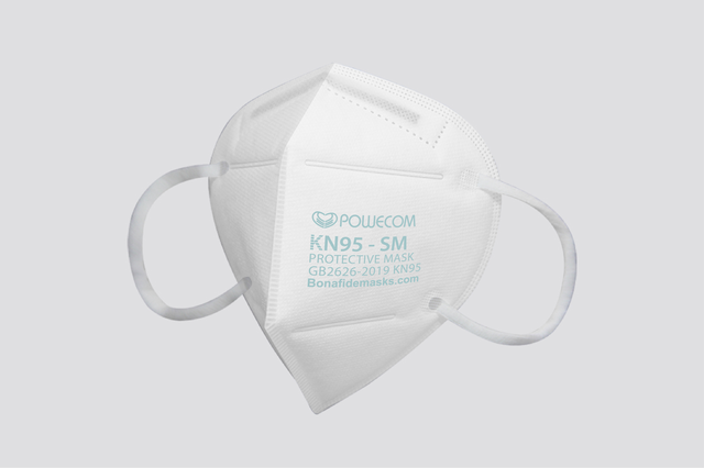 Smaller or Children's Sized Powecom® KN95-SM  ™ Respirator Mask  - 10 masks per pack - Made to the NEW GB2626-2019 Standard with Better Breathability
