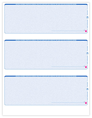 3 Per Page Blank Check Stock