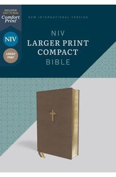NIV Larger Print Compact Bible, Leathersoft, Brown, Red Letter, Comfort Print