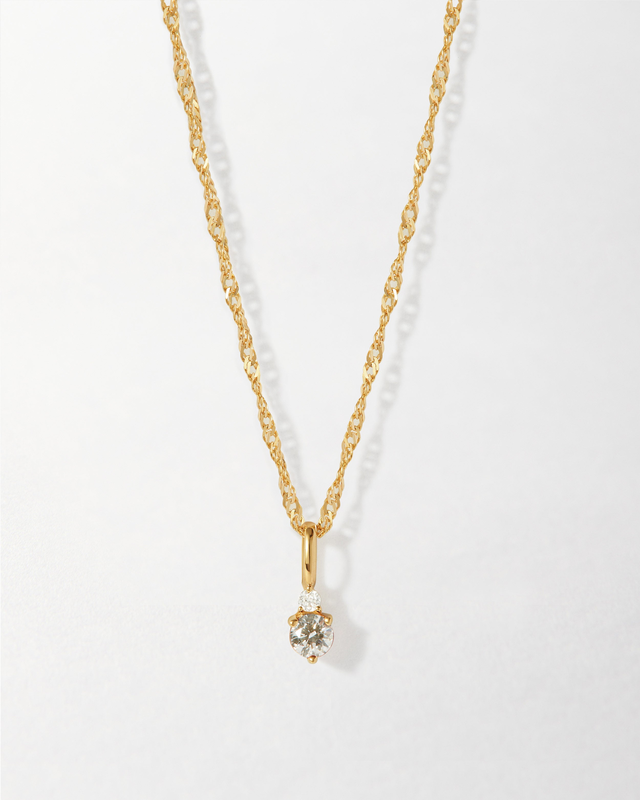 Diamond 14ct Gold Birthstone Necklace