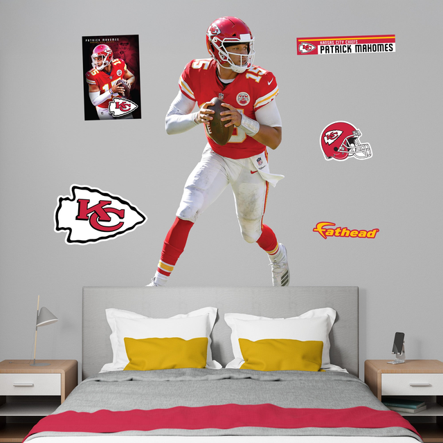 Patrick Mahomes II - RealBig Red & Gold Collection - Official NFL - Kansas City Chiefs - Reusable Vinyl Wall Decals
