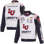 Men's William Byron  JH Design White Liberty University Full-Snap Twill Uniform Jacket