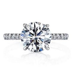Italo Classic Engagement Ring Affordable WIth Hidden Halo
