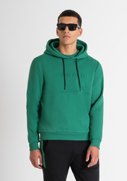 SUDADERA CON CAPUCHA RELAXED FIT DE TEJIDO SOSTENIBLE DE MEZCLA DE ALGODÓN VERDE