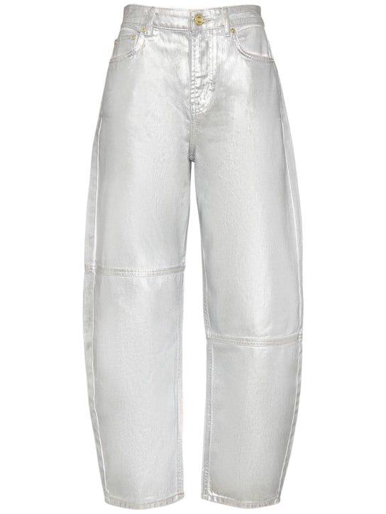 Foil coated denim jeans - GANNI - Women  | Luisaviaroma