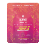 50mg THC+CBG+THCV Strawberry Lemonade Gummies | Upstate Elevator