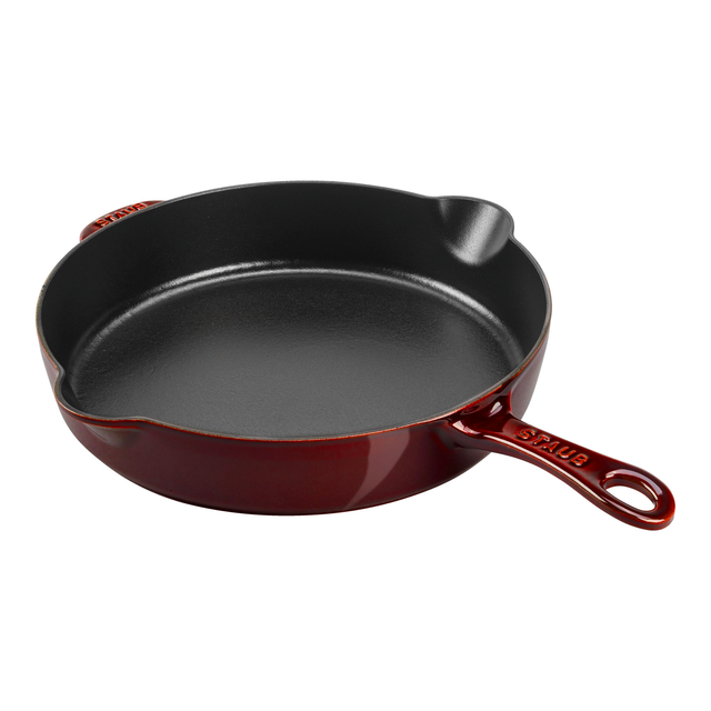 Staub Cast Iron 11-inch, Traditional Deep Skillet, Grenadine