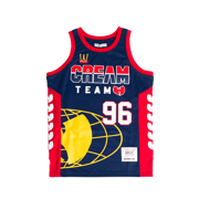 WU TANG GLOBE BASKETBALL JERSEY (BLUE/RED)