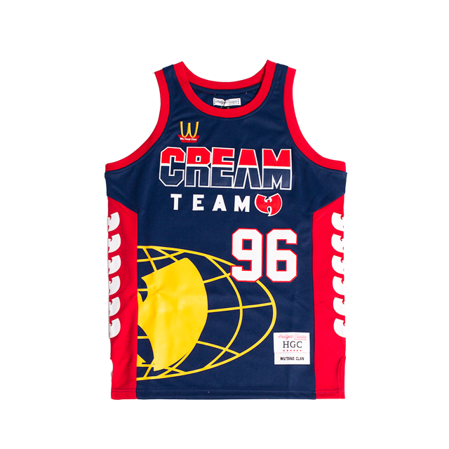 WU TANG GLOBE BASKETBALL JERSEY (BLUE/RED)