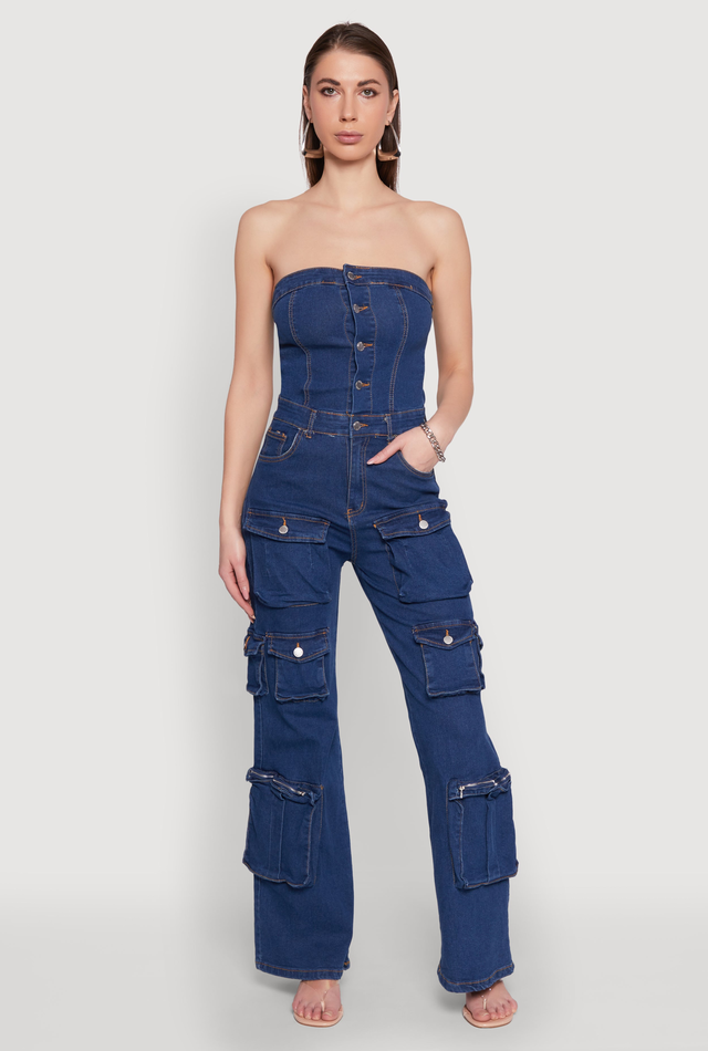 Daisy Wide Leg Cargo Pocket Jumpsuit
