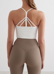 White Ribbed Performance Bralette